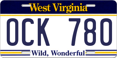 WV license plate OCK780