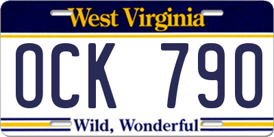 WV license plate OCK790