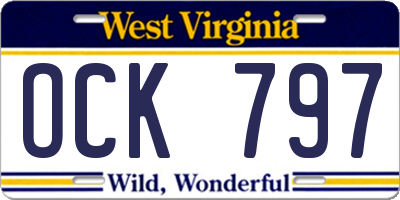 WV license plate OCK797