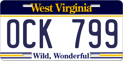 WV license plate OCK799