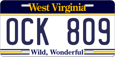 WV license plate OCK809