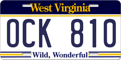 WV license plate OCK810