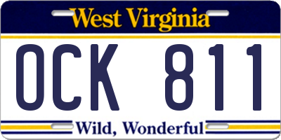 WV license plate OCK811