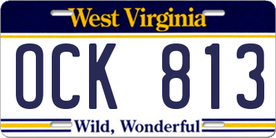 WV license plate OCK813