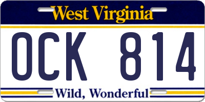 WV license plate OCK814