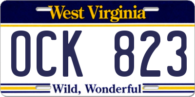 WV license plate OCK823