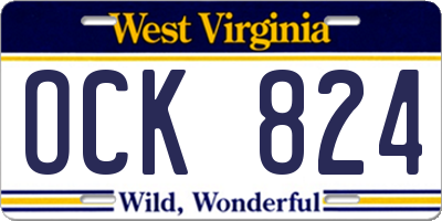 WV license plate OCK824