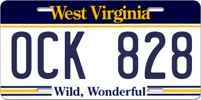 WV license plate OCK828