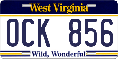 WV license plate OCK856