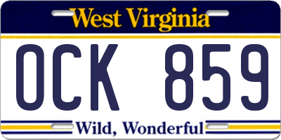 WV license plate OCK859