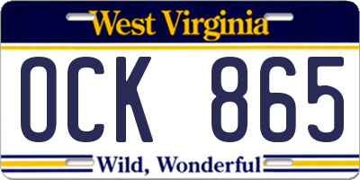 WV license plate OCK865