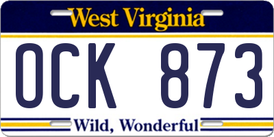 WV license plate OCK873