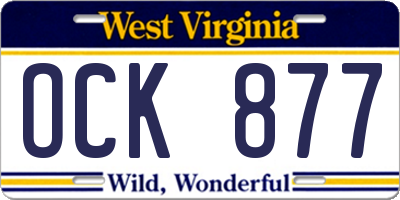 WV license plate OCK877