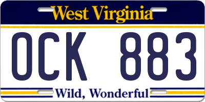 WV license plate OCK883