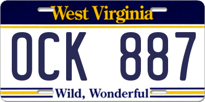 WV license plate OCK887
