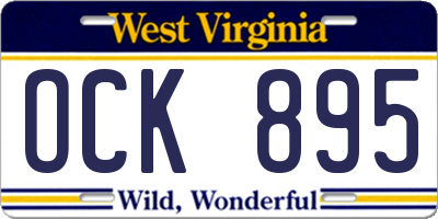 WV license plate OCK895