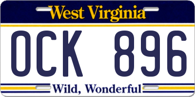 WV license plate OCK896