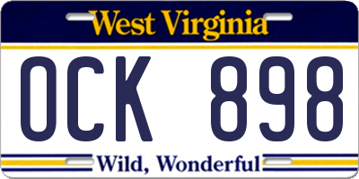 WV license plate OCK898