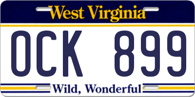 WV license plate OCK899