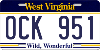 WV license plate OCK951