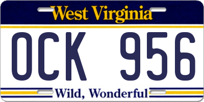 WV license plate OCK956
