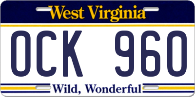 WV license plate OCK960
