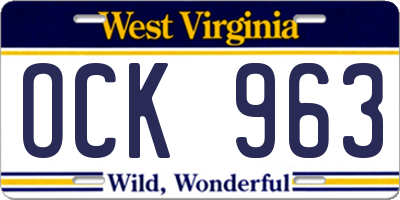 WV license plate OCK963