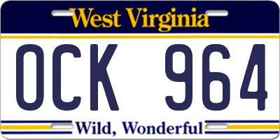WV license plate OCK964