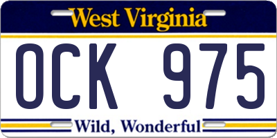 WV license plate OCK975