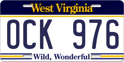 WV license plate OCK976