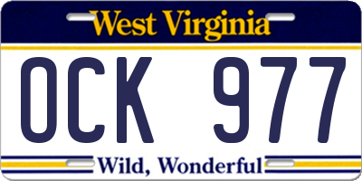WV license plate OCK977