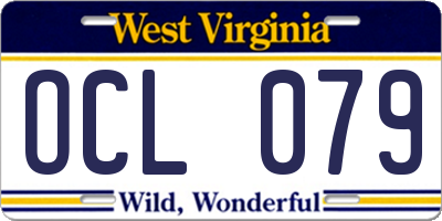 WV license plate OCL079