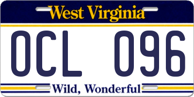 WV license plate OCL096