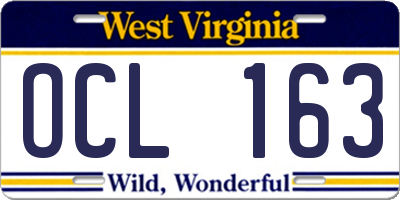 WV license plate OCL163