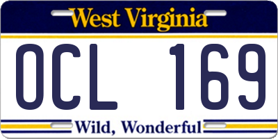 WV license plate OCL169