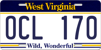 WV license plate OCL170