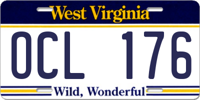 WV license plate OCL176