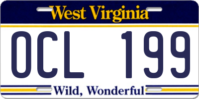 WV license plate OCL199