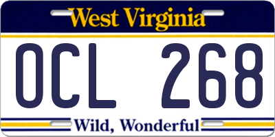 WV license plate OCL268