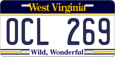 WV license plate OCL269