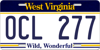 WV license plate OCL277