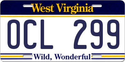 WV license plate OCL299