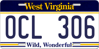 WV license plate OCL306