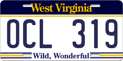 WV license plate OCL319