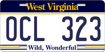 WV license plate OCL323