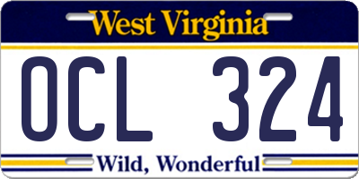 WV license plate OCL324