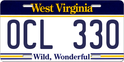 WV license plate OCL330