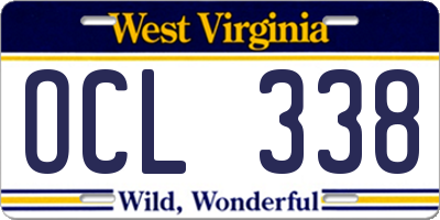WV license plate OCL338