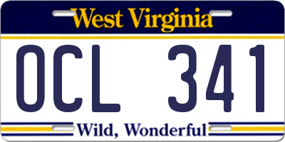 WV license plate OCL341