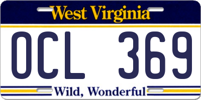 WV license plate OCL369